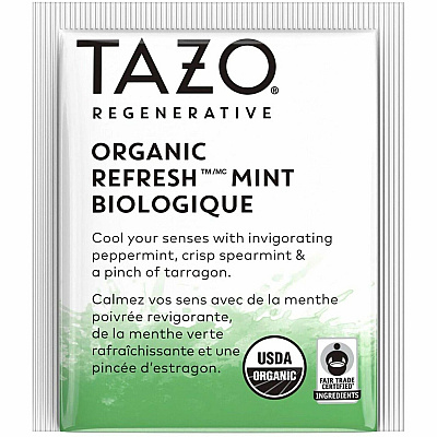Tazo Regenerative Organic Refresh Mint Herbal Tea Bag (TZO00350)