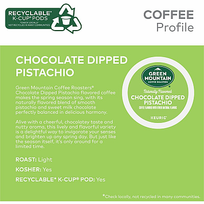 Green Mountain Coffee Roasters K-Cup Chocolate Dipped Pistachio Coffee (GMT0158)