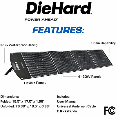 DieHard 120-Watt Solar Panel for Portable Power Station (ESMDH2000501)