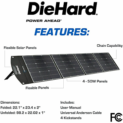 DieHard 200-Watt Solar Panel for Portable Power Station (ESMDH2000601)