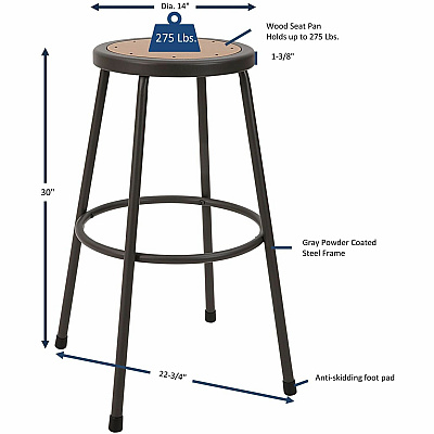 Lorell Metal Shop Stool (LLR83082)