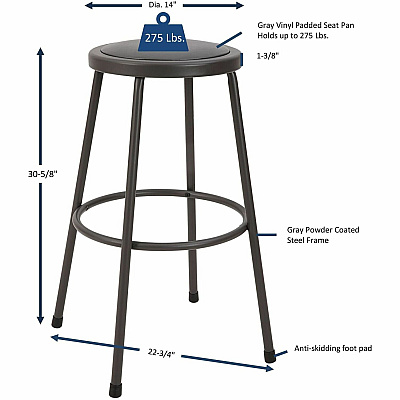 Lorell Metal Shop Stool (LLR83083)