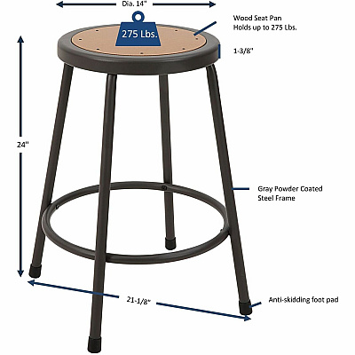 Lorell Metal Shop Stool (LLR83080)