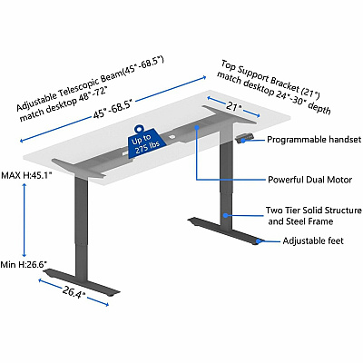 Lorell Sit-to-Stand Two-Tier Base (LLR25970)