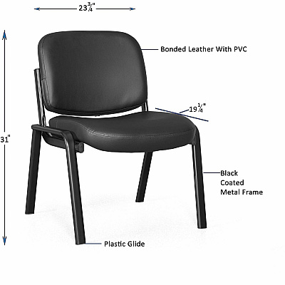 Lorell Deluxe Leather 4-Leg Guest Chair (LLR84595)