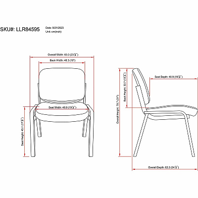 Lorell Deluxe Leather 4-Leg Guest Chair (LLR84595)