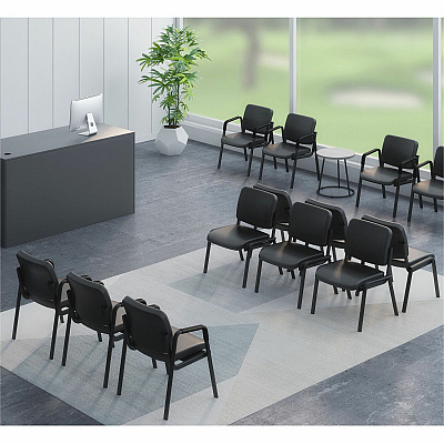 Lorell Deluxe Leather 4-Leg Guest Chair (LLR84594)