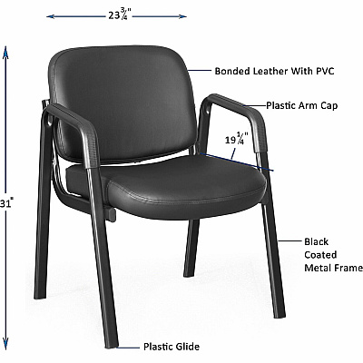 Lorell Deluxe Leather 4-Leg Guest Chair (LLR84594)