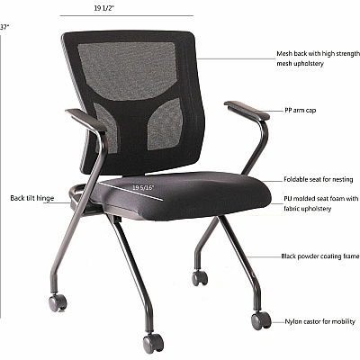 Lorell Conjure Mesh Training Chairs with Arms (LLR62019)