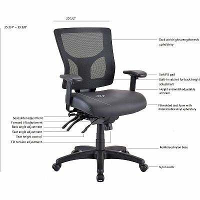 Lorell Conjure Mid-Back Office Chair (LLR62041)