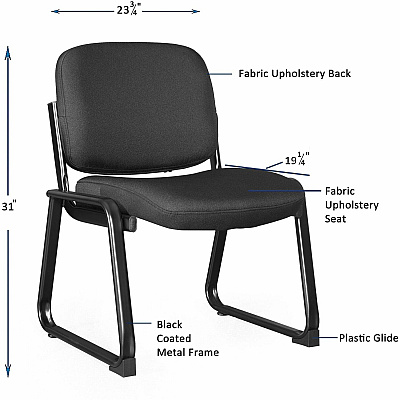 Lorell Black Fabric Guest Chair (LLR84596)