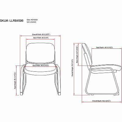 Lorell Black Fabric Guest Chair (LLR84596)