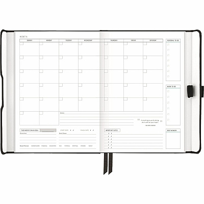 AT-A-GLANCE Foundation Undated Weekly/Monthly Planner 8-1/2" x 6-3/4" Black (AAGFD20005)