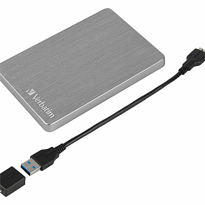 Verbatim 1TB Store 'n' Go ALU Slim Portable Hard Drive - Silver (53663)