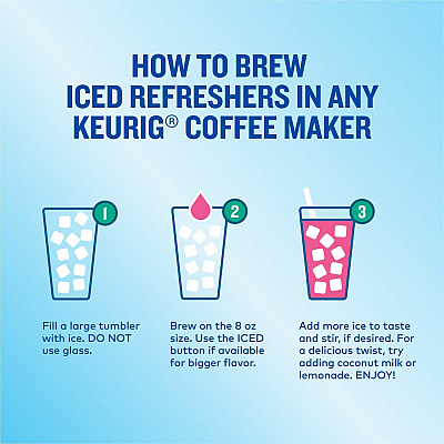 The Original Donut Shop ICED Refreshers K-Cup Pods, Strawberry, 20/Box (GMT0237)