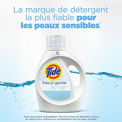 Tide Free and Gentle Liquid Laundry Detergent, 64 Loads, 84 oz Bottle, 4/Carton (PGC12144)