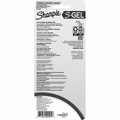 Sharpie S-Gel, White Fashion Barrel, Medium Point (0.7mm) (SAN2206098)