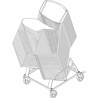 Lorell Stack Chair Steel Dolly (LLR62538)