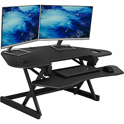 Rocelco CADR-46 Corner Sit-to-Stand Desk Riser (RCLRCADRB46A)