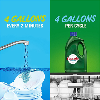 Cascade Complete Gel Dishwasher Detergent, Fresh, 120 oz Bottle, 4/Carton (PGC53987)