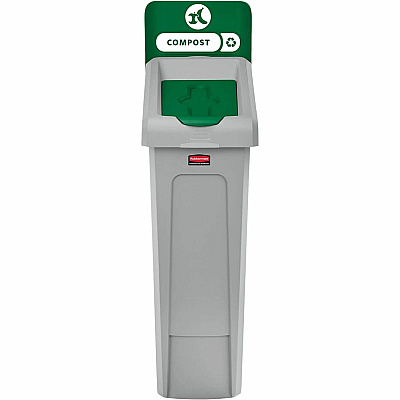 Rubbermaid Commercial Slim Jim Recycling Station 1-Stream Compost, 23 Gal (RCP2185051)