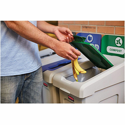 Rubbermaid Commercial Slim Jim Recycling Station 1-Stream Compost, 23 Gal (RCP2185051)