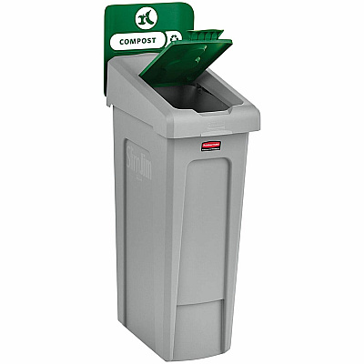 Rubbermaid Commercial Slim Jim Recycling Station 1-Stream Compost, 23 Gal (RCP2185051)