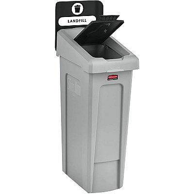 Rubbermaid Commercial Slim Jim Recycling Station 1-Stream Landfill, 23 Gal (RCP2185053)