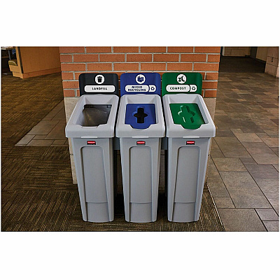 Rubbermaid Commercial Slim Jim Recycling Station 1-Stream Landfill, 23 Gal (RCP2185053)
