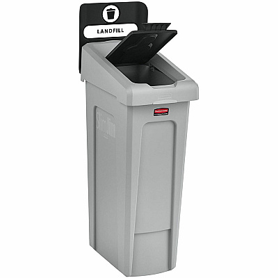 Rubbermaid Commercial Slim Jim Recycling Station 1-Stream Landfill, 23 Gal (RCP2185053)
