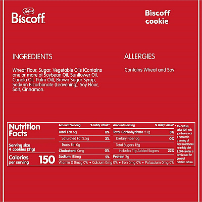 Biscoff Cookies Dispenser Box, Caramel Cookie, 0.22 oz Bag, 150/Carton (LTB50639)