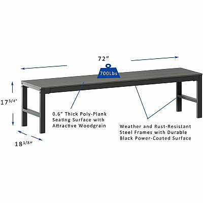 Lorell Faux Wood Outdoor Bench (LLR42670)