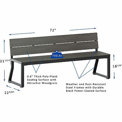Lorell Faux Wood Outdoor Bench (LLR42670)