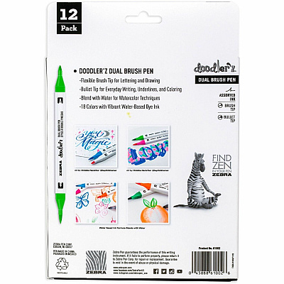 Zebra Doodler'z Dual Brush Pen (ZEB61002)