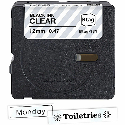 Brother Brother BTAG-131 Black on Clear Label Tape