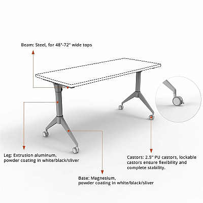 Lorell Spry Nesting Training Table Base (60758)