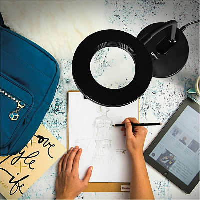 OttLite Vibe Rechargeable LED Ring Desk Lamp (CS309G5W)