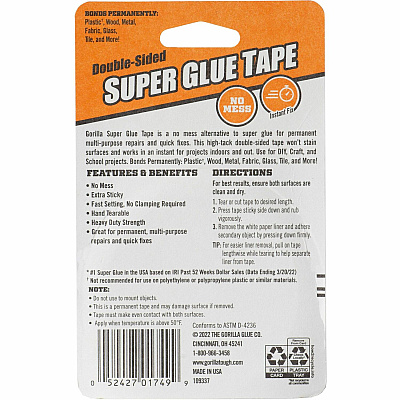 Gorilla Glue Super Glue Tape (109340)