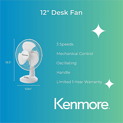 ESM ESM 12" Desk Fan (KM60007WH)