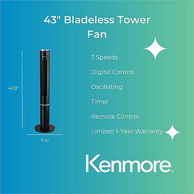 ESM ESM Bladeless Tower Fan (KM60018BK)