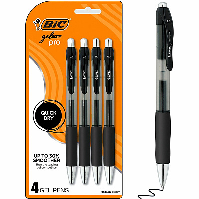 BIC Gelocity Pro Gel Pen (RPGLP4BLK)