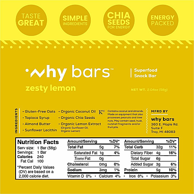 Why Bars Superfood Protein Snack Bars (WB7)