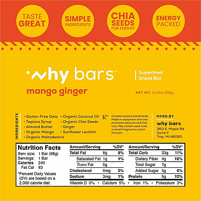 Why Bars Superfood Protein Snack Bars (WB5)