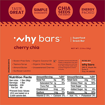 Why Bars Superfood Protein Snack Bars (WB4)