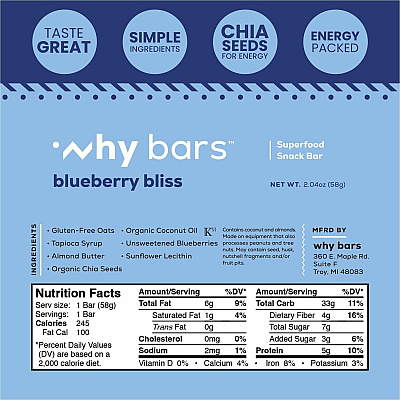 Why Bars Superfood Protein Snack Bars (WB6)