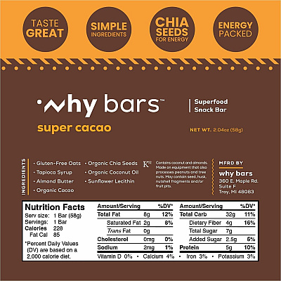 Why Bars Superfood Protein Snack Bars (WB1)