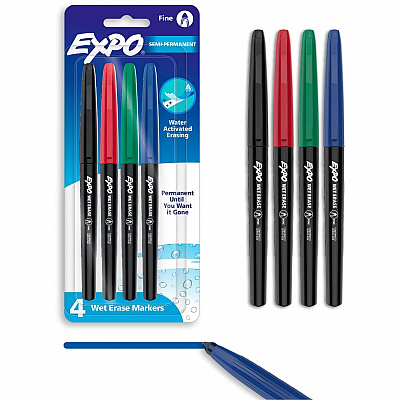 EXPO Wet Erase Markers, Fine Tip (2211318)