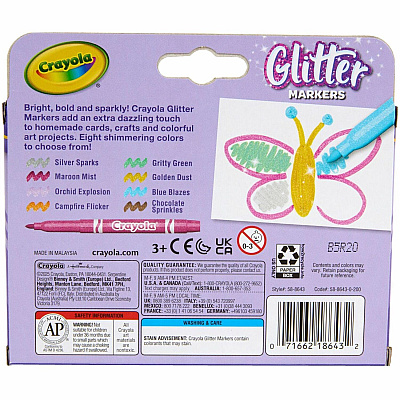 Crayola 8-Color Glitter Markers (588643)
