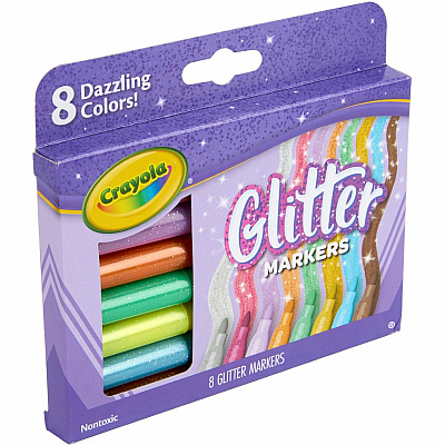 Crayola 8-Color Glitter Markers (588643)