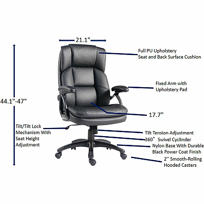 Lorell Black Base High-back Chair (59435)